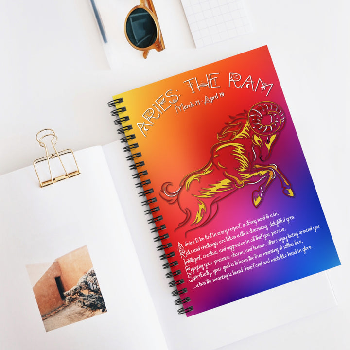 Aries Acrostic Poem Spiral Notebook - Ruled Line