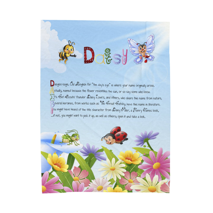 Namesakes Personalized Velveteen Plush Blanket with Acrostic Poem Spelling Out a Name