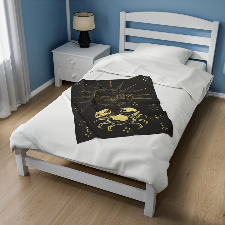 Written in the Stars Velveteen plush blanket with acrostic poem spelling out "Cancer"