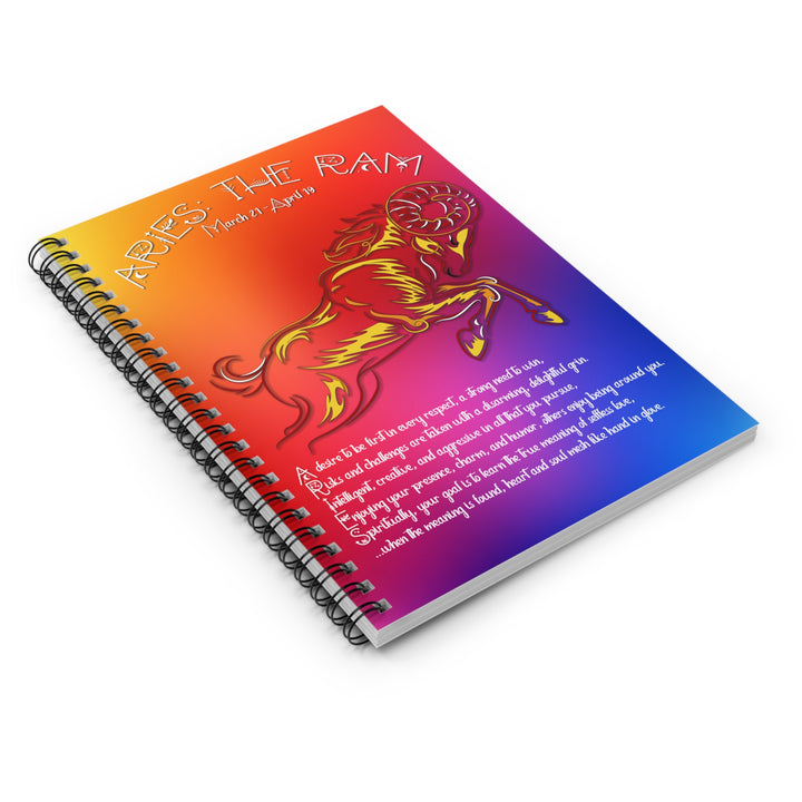 Written in the Stars "Aries" Spiral Notebook - Ruled Line