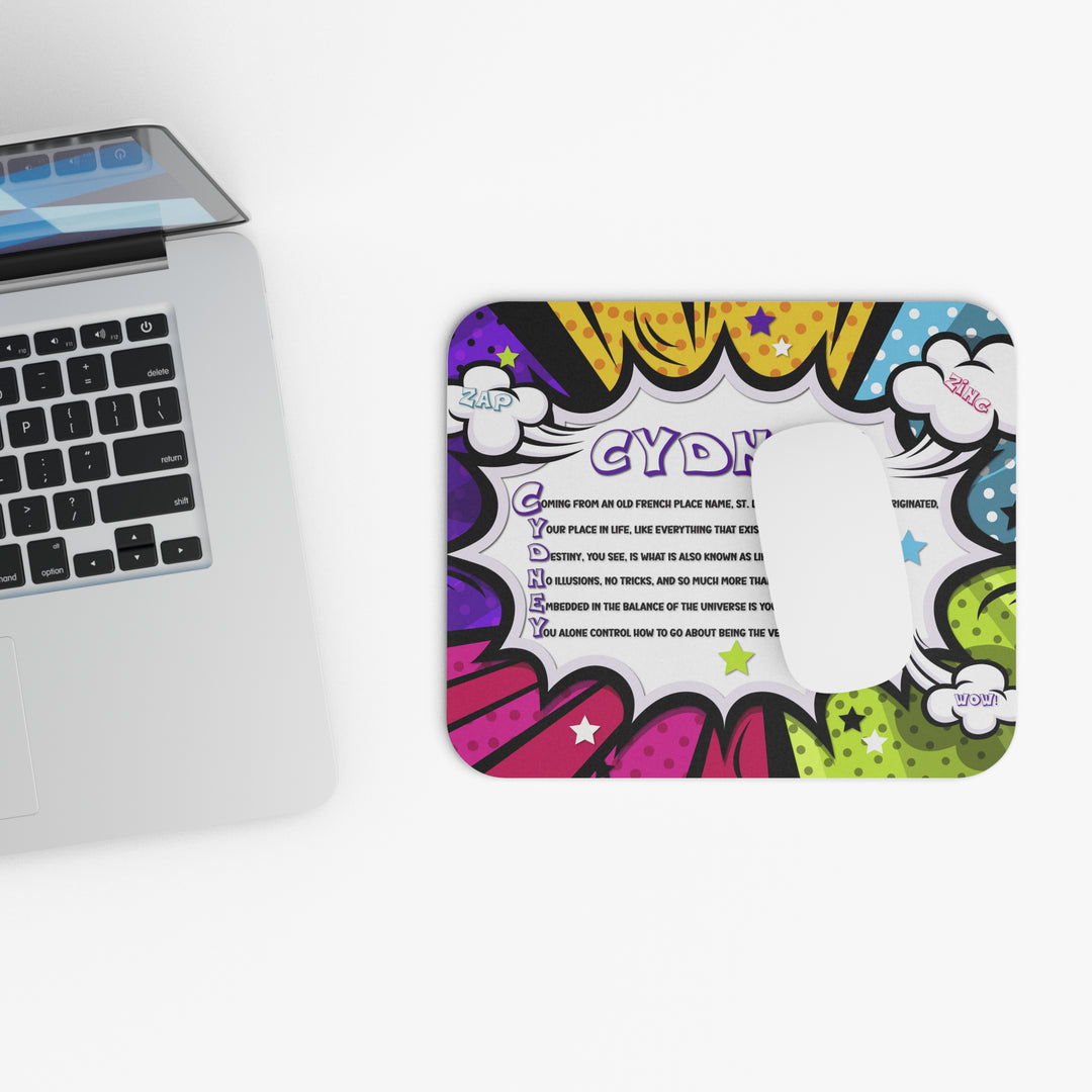 Namesakes Acrostic Poem Mouse Pad - Comic Style Bold