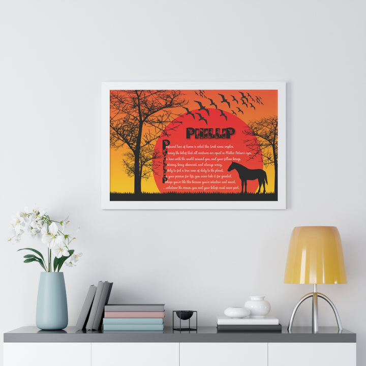Namesakes Framed Acrostic Poem Print - Horse