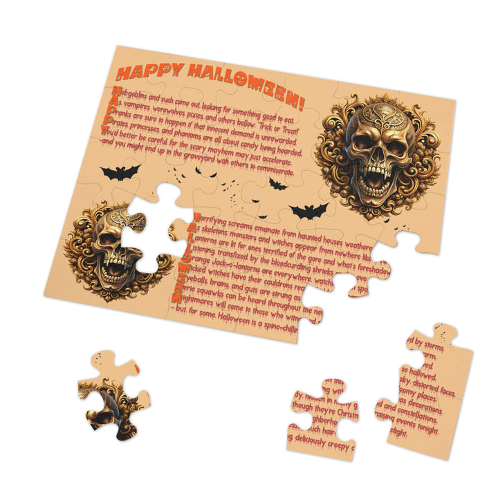 Happy Halloween Acrostic Poem Puzzle - Skull - Tin Box
