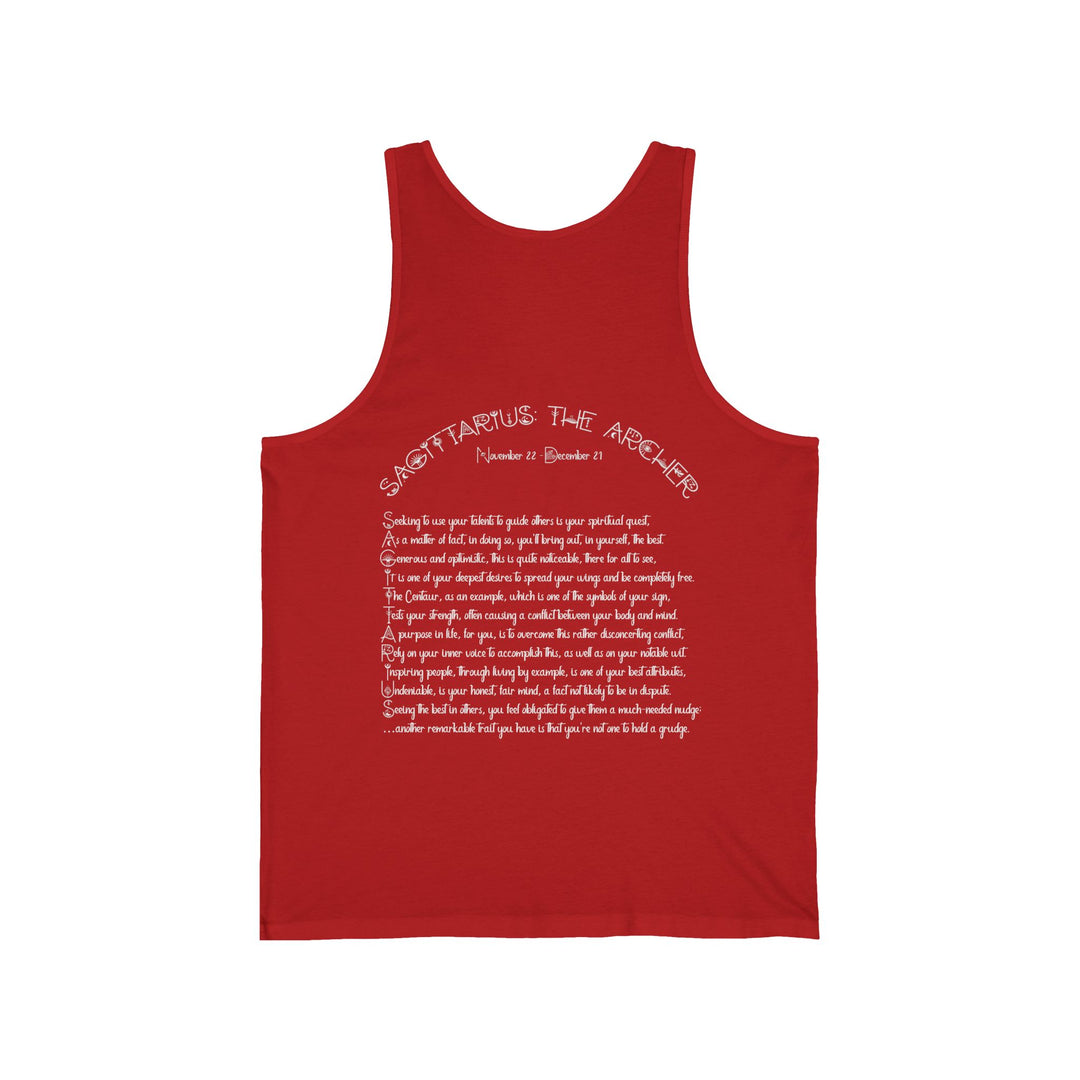 “Sagittarius” Unisex Acrostic Poem Jersey Tank