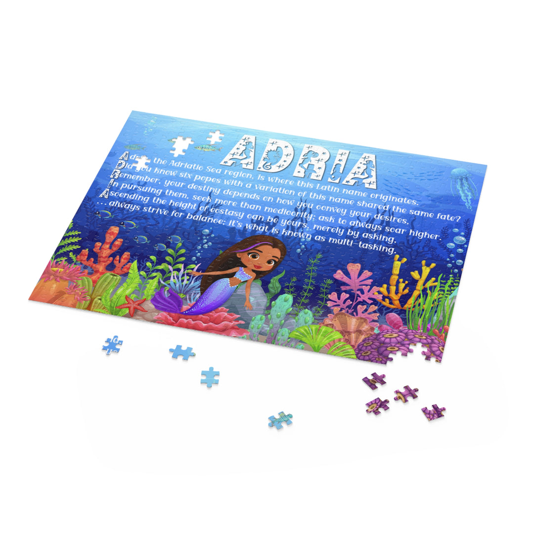 Namesakes Personalized Acrostic Name Poem Jigsaw Puzzle - Mermaid - Brown Hair
