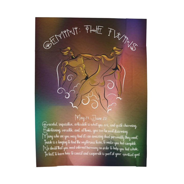 Gemini Acrostic Poem Velveteen Plush Blanket