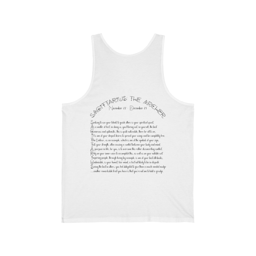 “Sagittarius” Unisex Acrostic Poem Jersey Tank