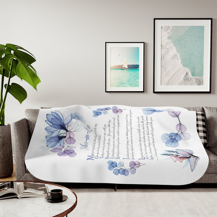 It's Just a Phrase Sherpa Blanket - Mother-in-Law - Lovely Flowers