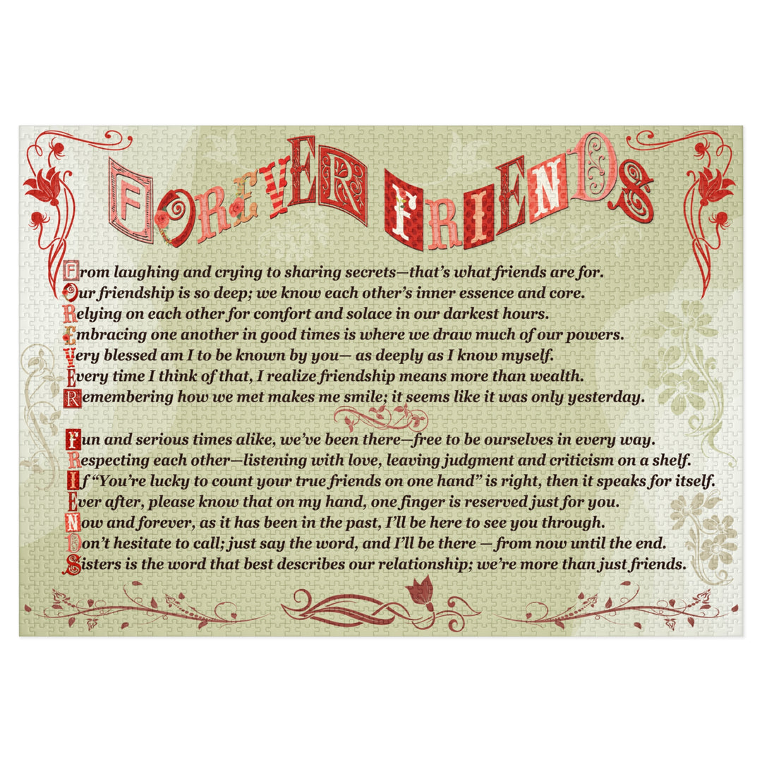 Forever Friends Acrostic Poem Puzzle  - Whimisical - Tin Box