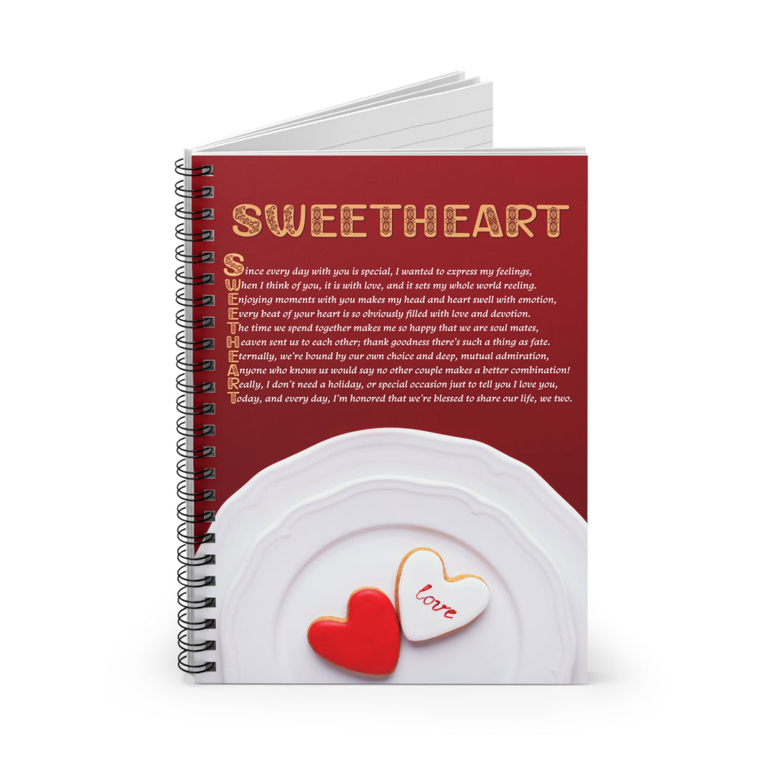 Sweetheart Acrostic Poem Spiral Notebook - Heart Cookies