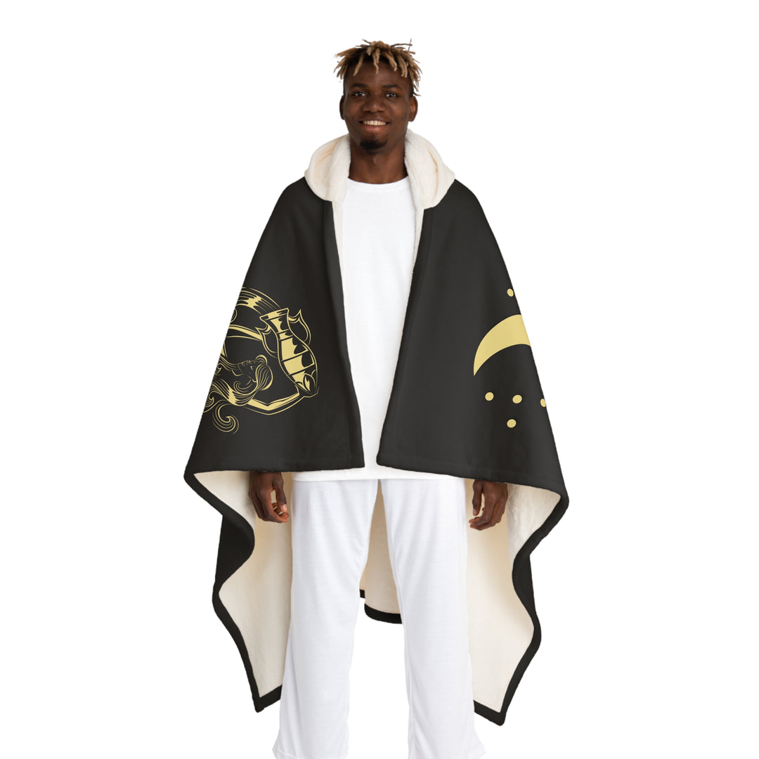 Aquarius Acrostic Poem Sherpa Hooded Blanket