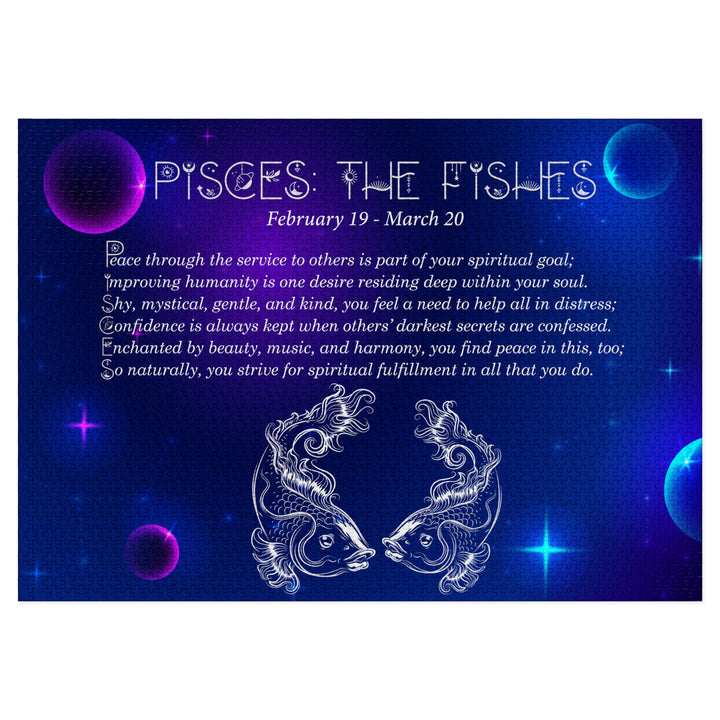 Pisces Acrostic Poem Puzzle - Tin Box