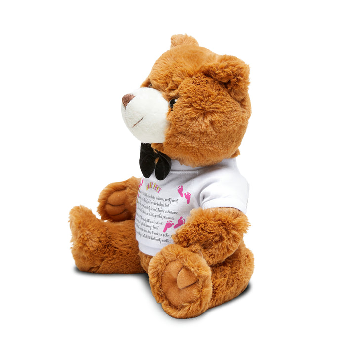 Baby Steps Teddy Bear with T-Shirt - Baby Feet - Pink