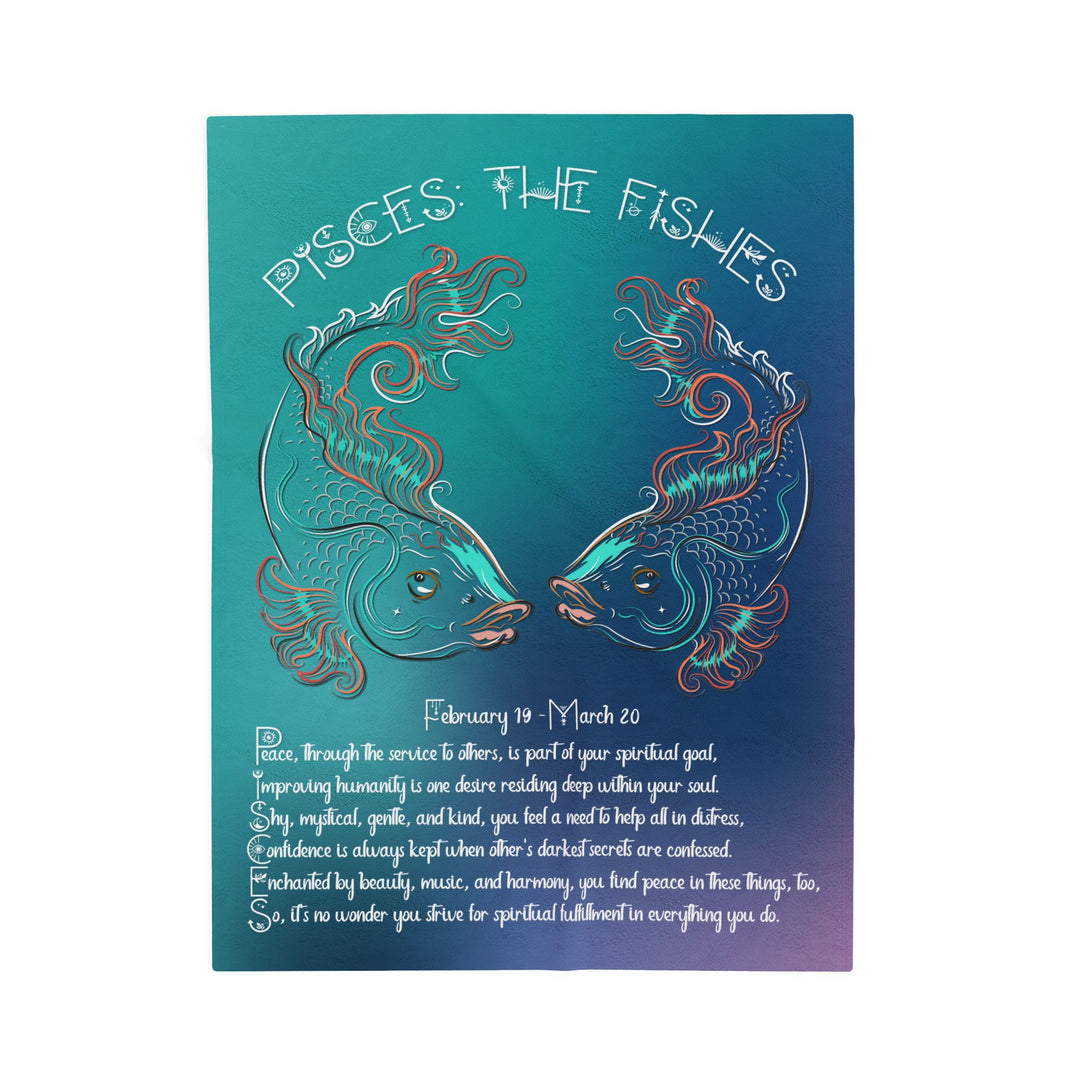 Pisces Acrostic Poem Velveteen Plush Blanket