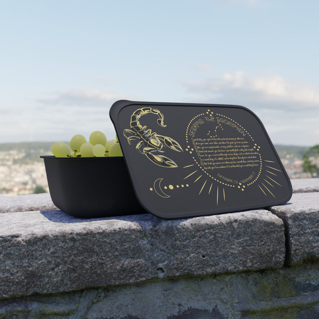 Scorpio Acrostic Poem Bento Lunch Box - Black