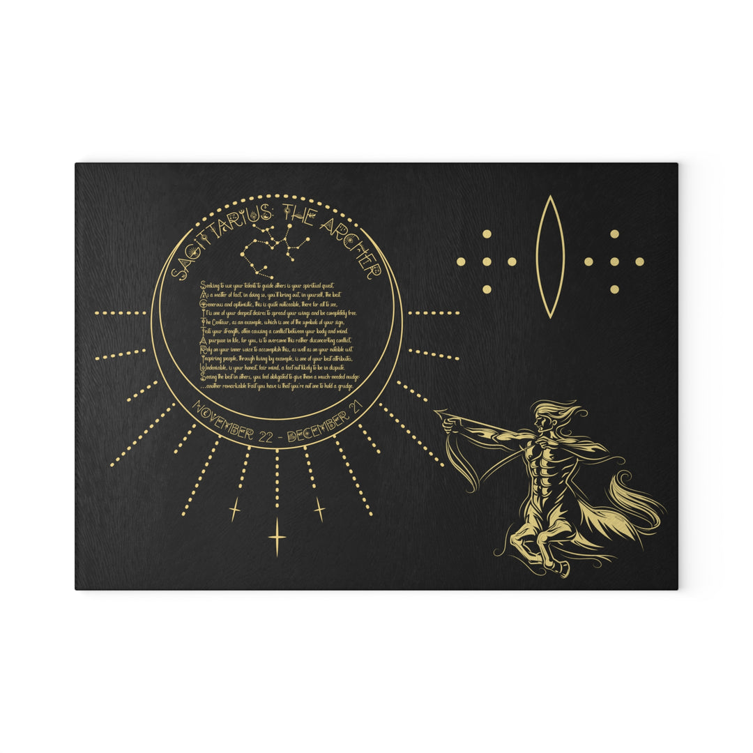 Sagittarius Acrostic Poem Glass Cutting Board