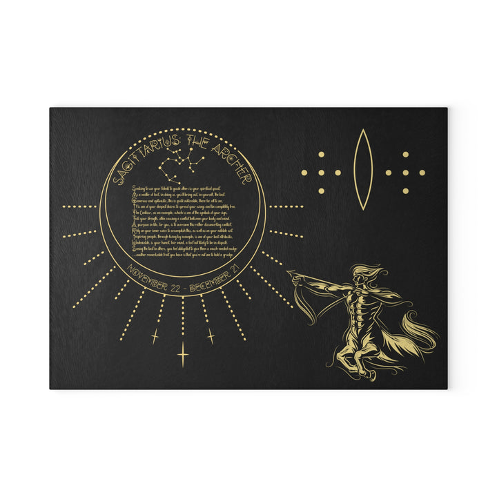 Sagittarius Acrostic Poem Glass Cutting Board