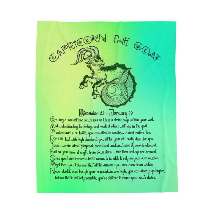 Capricorn Acrostic Poem Velveteen Plush Blanket