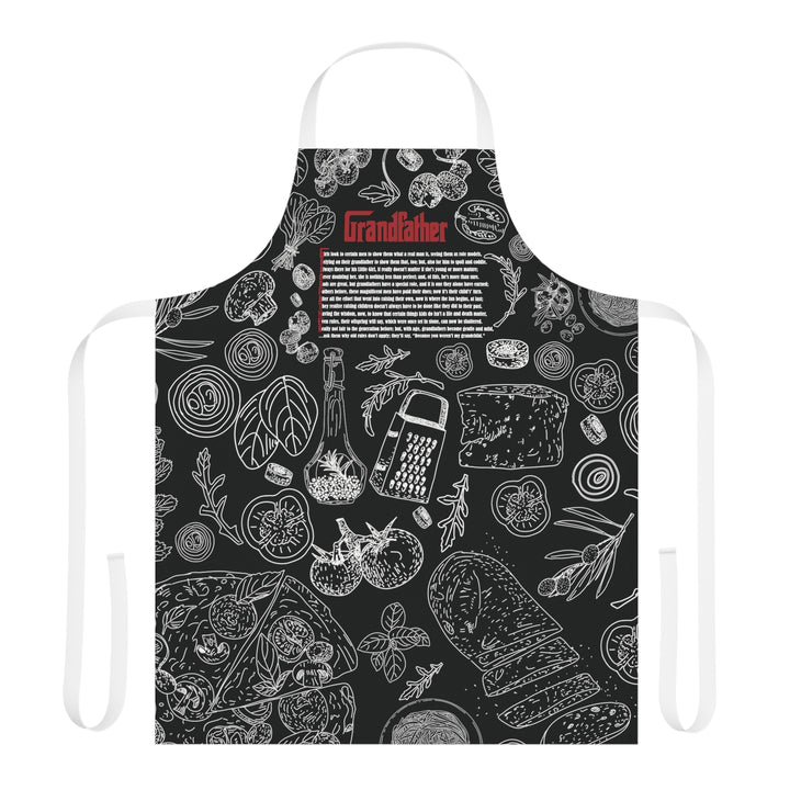 Black Chef Apron with Acrostic poem spelling out "Grandfather" - Italian Food Design