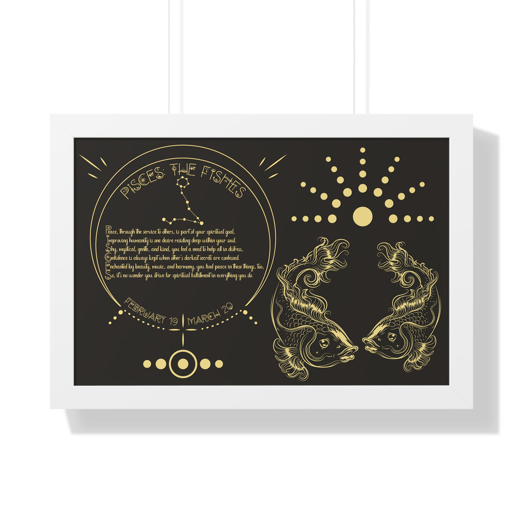 Written in the Stars Framed Acrostic Poem Print - Pisces