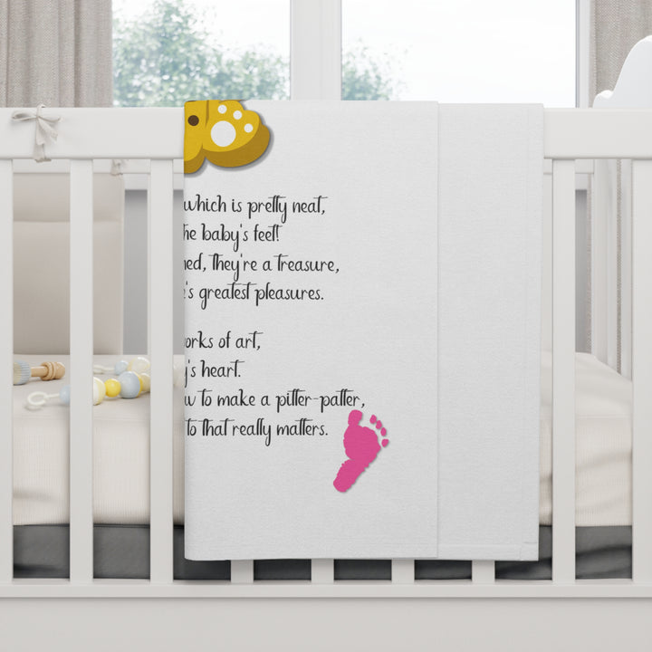Baby Steps Baby Blanket with Acrostic Poem Spelling Out "Baby Feet"