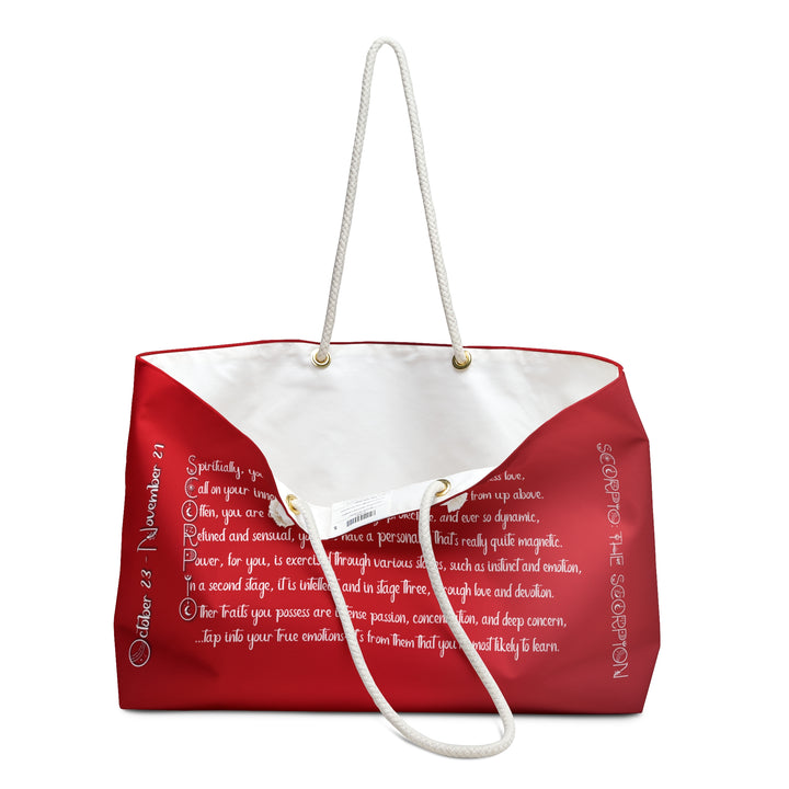 Scorpio Acrostic Poem Weekender Bag - Red