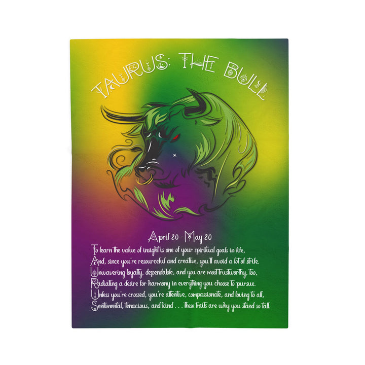 Taurus Acrostic Poem Velveteen Plush Blanket