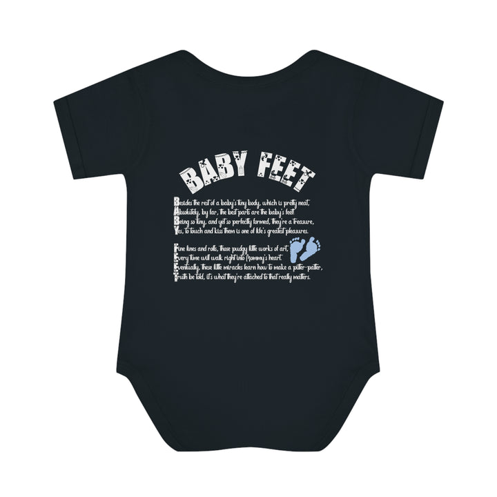 Baby Steps "Baby Feet" Acrostic Poem Bodysuit - Blue Footprints