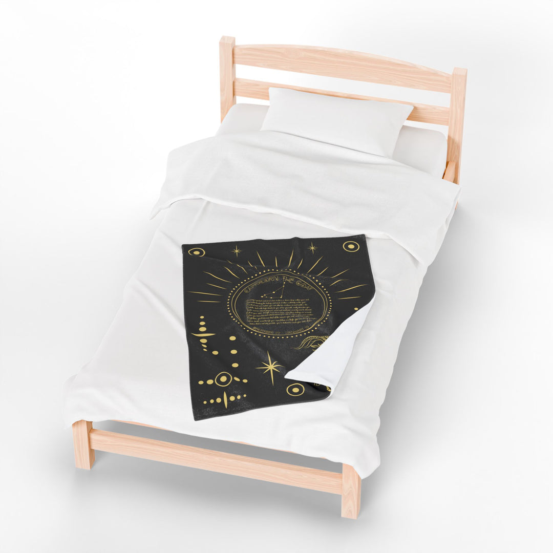 Capricorn Acrostic Poem Velveteen Blanket