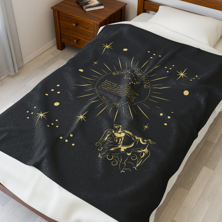 Gemini Acrostic Poem Velveteen Blanket