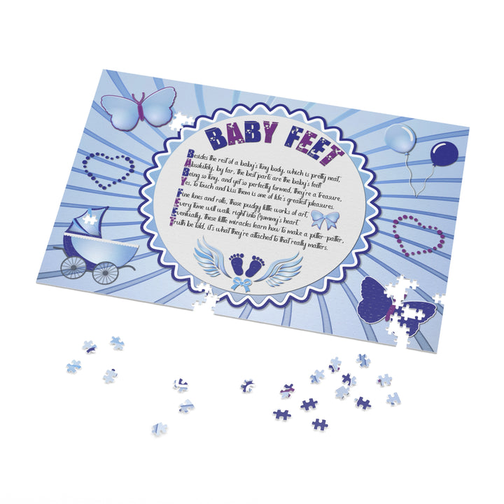 Baby Steps Acrostic Poem Jigsaw Puzzle - "Baby feet" - Blue