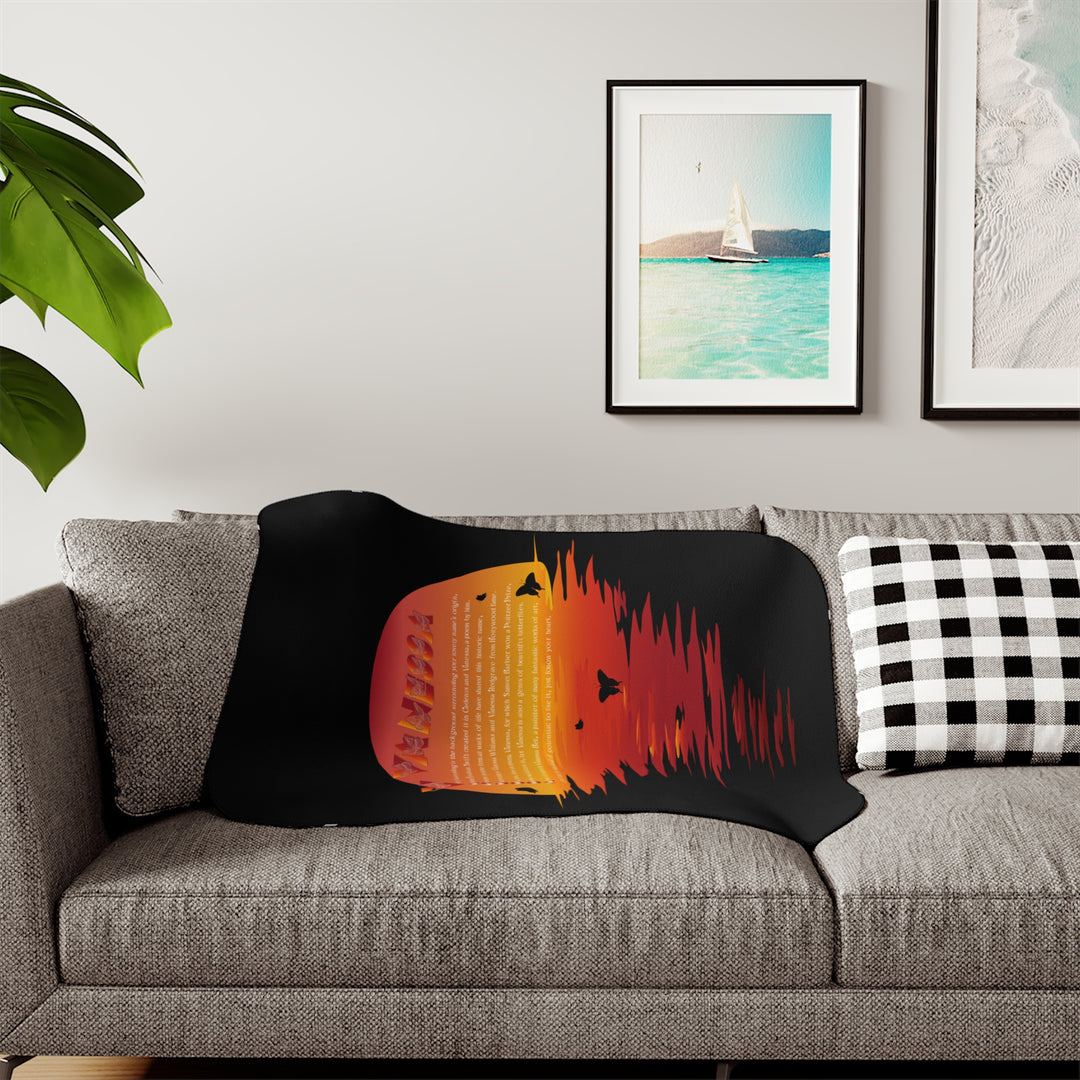 Namesakes Sherpa Blanket - Sunset and Butterflies Design