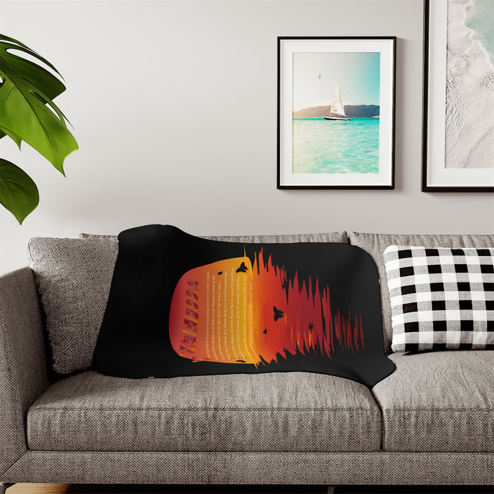 Namesakes Sherpa Blanket - Sunset and Butterflies Design