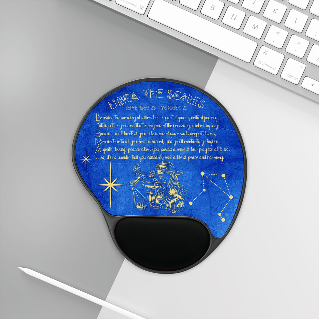 Written in the Stars Mouse Pad With Wrist Rest - Libra