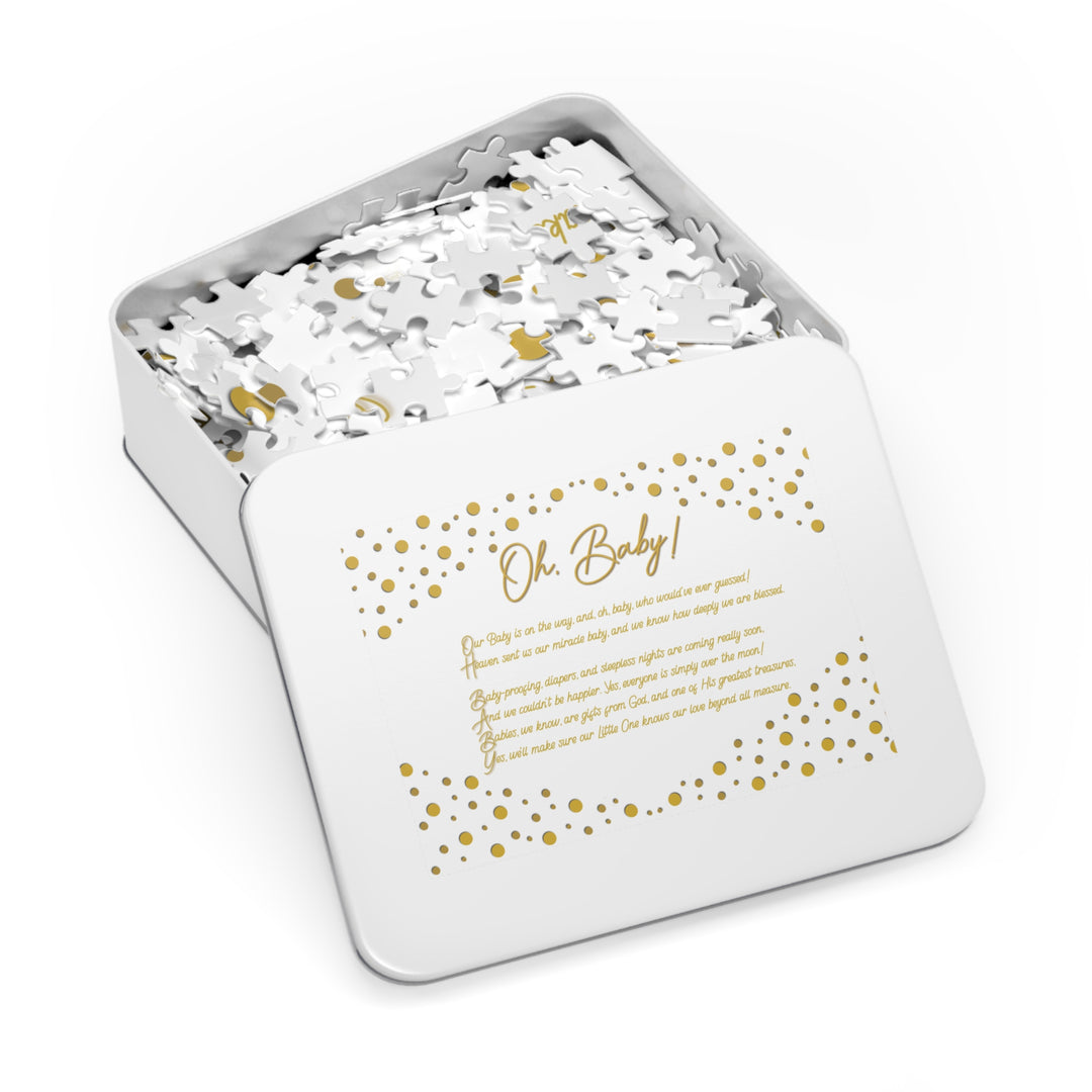 Oh, Baby! Acrostic Poem Jigsaw Puzzle - No Personalization - Tin Box