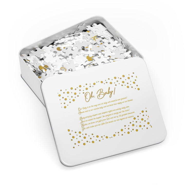 Oh, Baby! Acrostic Poem Jigsaw Puzzle - No Personalization - Tin Box