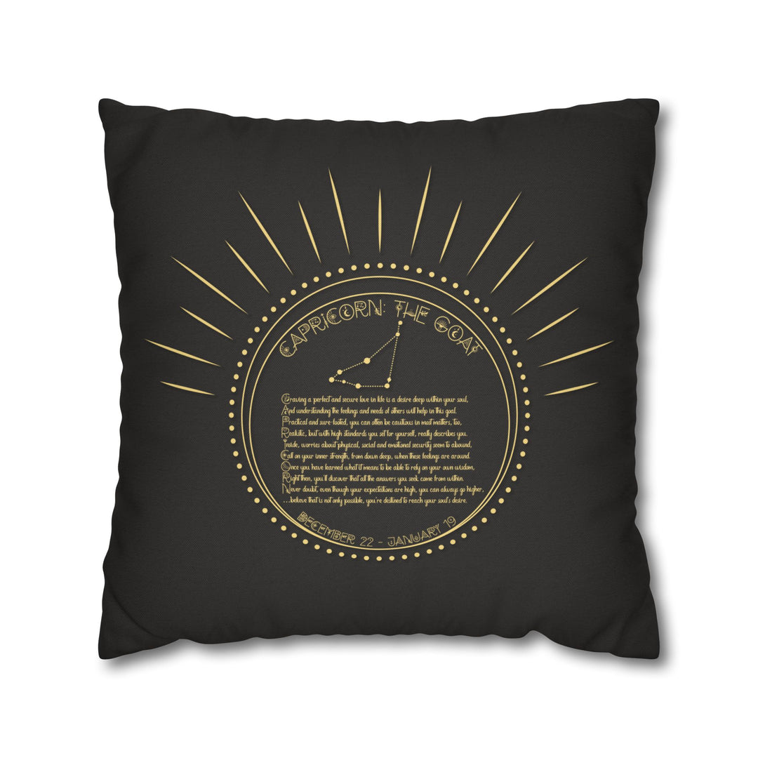 Capricorn Acrostic Poem Pillow Cover
