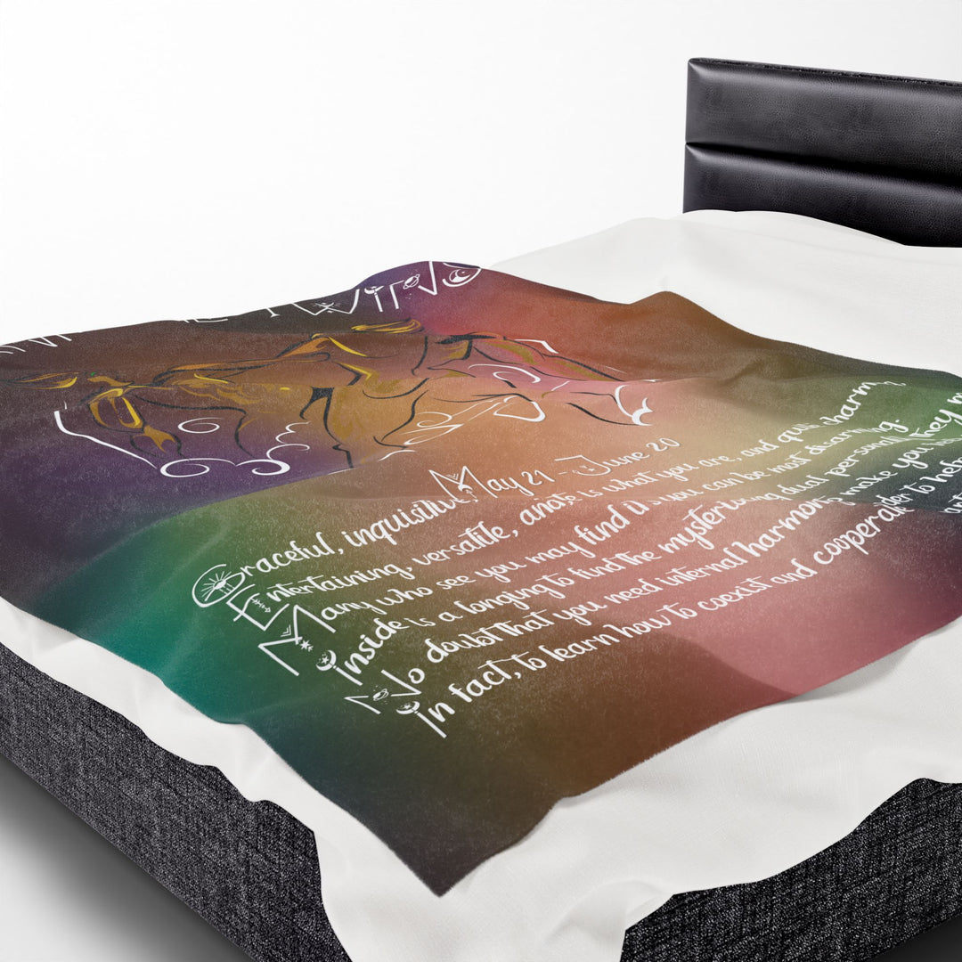 Gemini Acrostic Poem Velveteen Plush Blanket