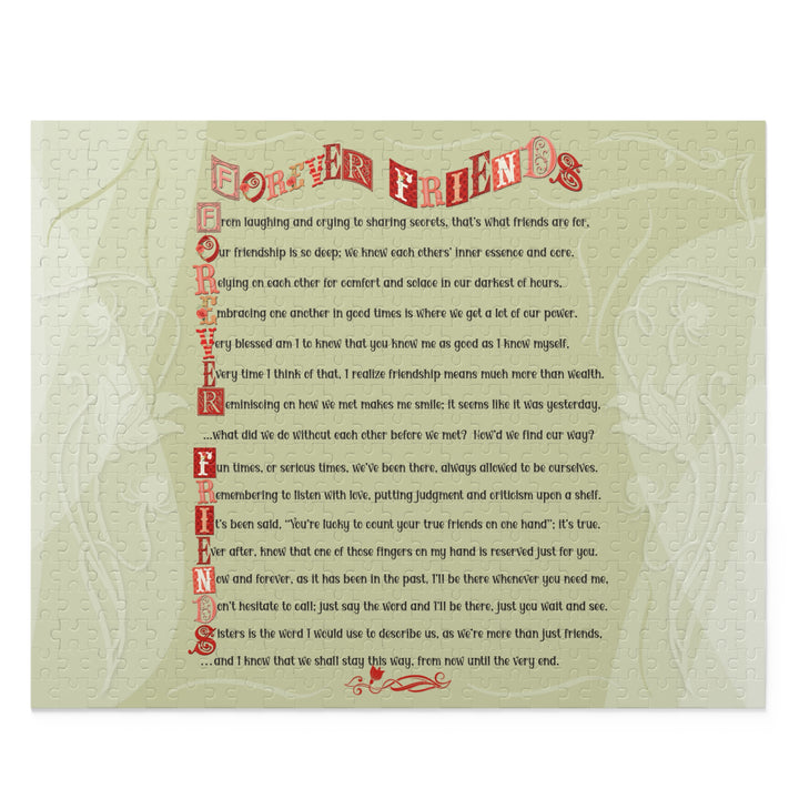 Forever Friends Acrostic Poem Jigsaw Puzzle - Subtle Floral