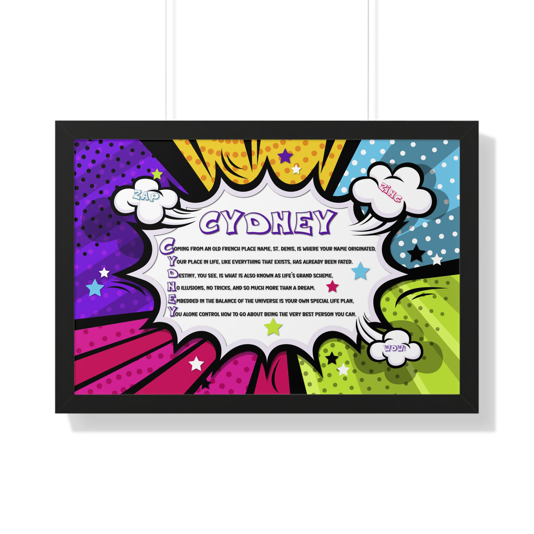 Namesakes Framed Acrostic Name Poem - Burst Comic-style