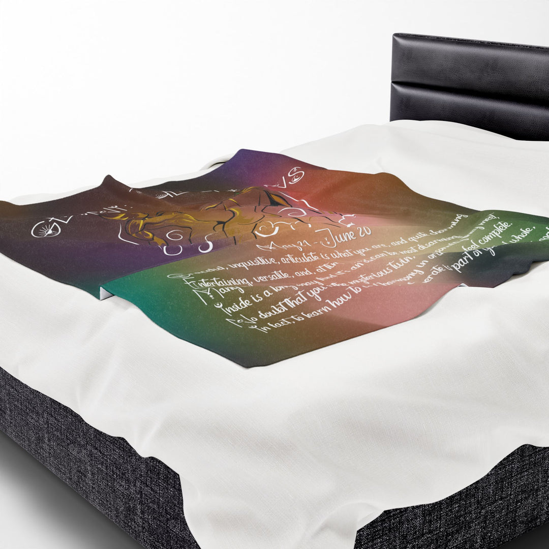 Gemini Acrostic Poem Velveteen Plush Blanket