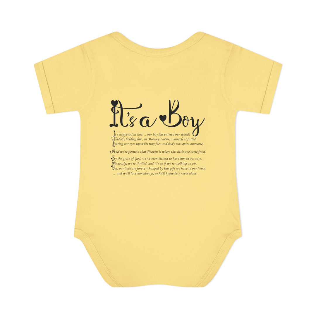 It's a Boy Acrostic Poem Baby Bodysuit - Ducky Design