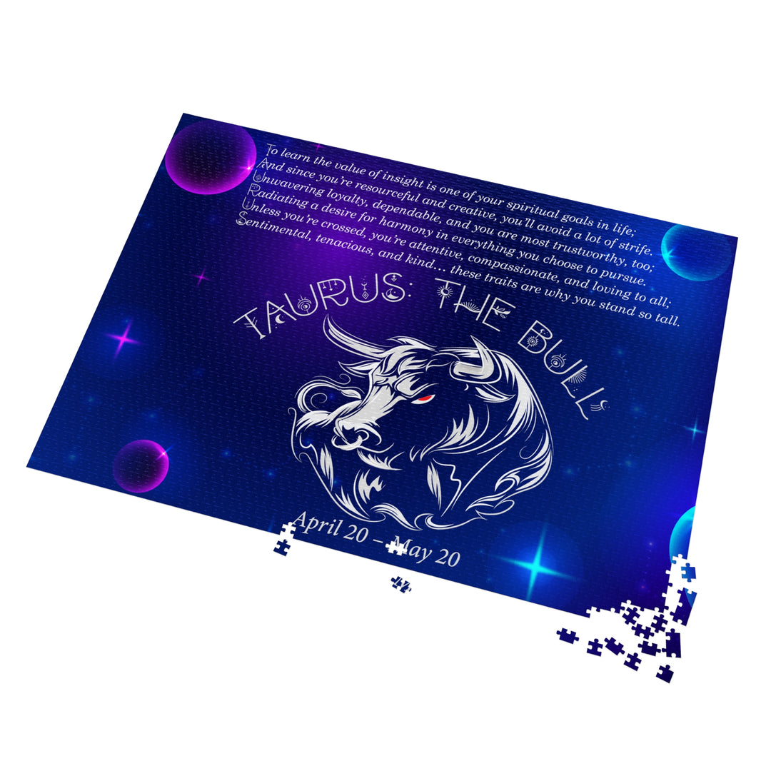 Taurus  Acrostic Poem Puzzle - Tin Box