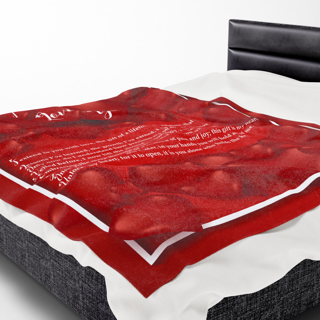 I Love You Acrostic Poem Velveteen Plush Blanket - Red
