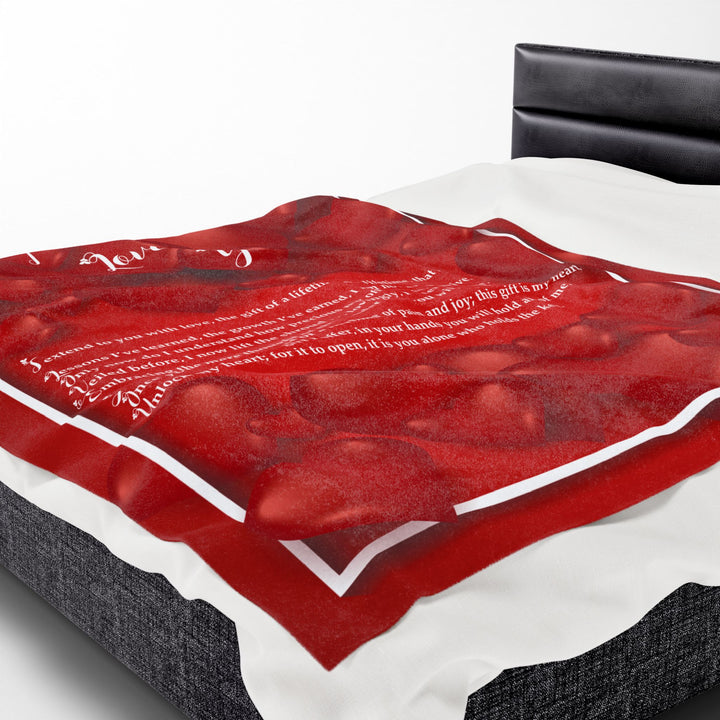 I Love You Acrostic Poem Velveteen Plush Blanket - Red