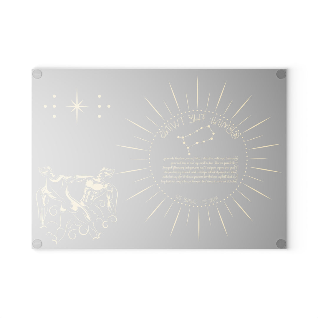 Gemini Acrostic Poem Glass Cutting Board