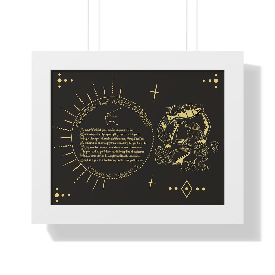 Written in the Stars Framed Acrostic Poem Print - Aquarius