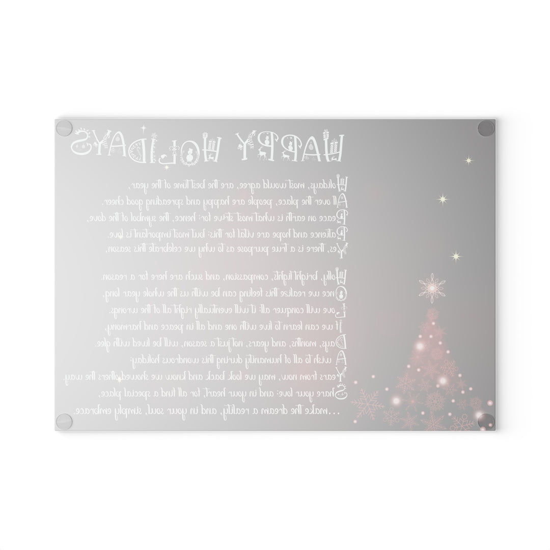 It's Just a Phrase Glass Cutting Board - "Happy Holidays" - 2