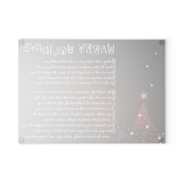 It's Just a Phrase Glass Cutting Board - "Happy Holidays" - 2