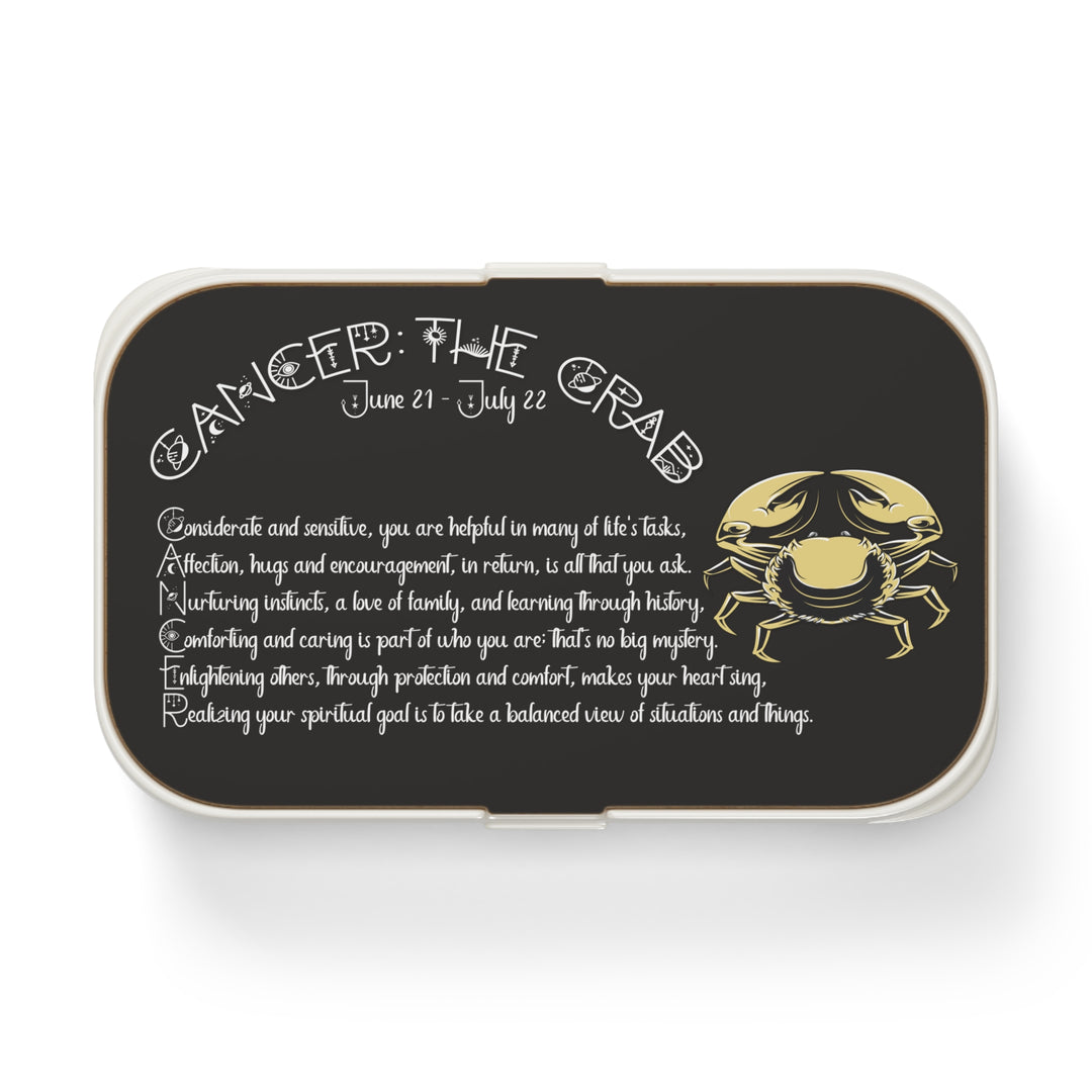 Cancer Acrostic Poem Bento Lunch Box - Wooden Lid